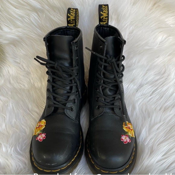 DR MARTENS 1460 VONDA II FLORAL LEATHER LACE UP BOOTS size 6 - Picture 4 of 7